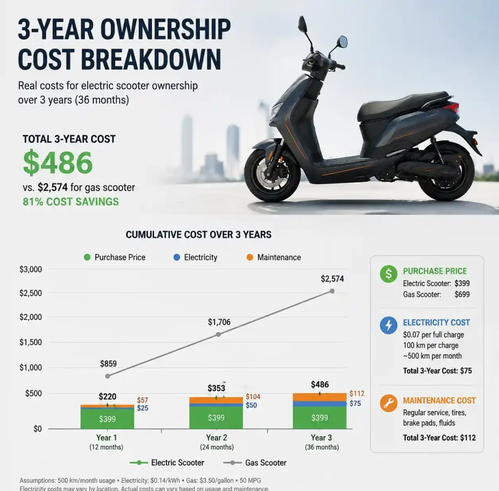 Electric Scooter Total Cost of Ownership Breakdown