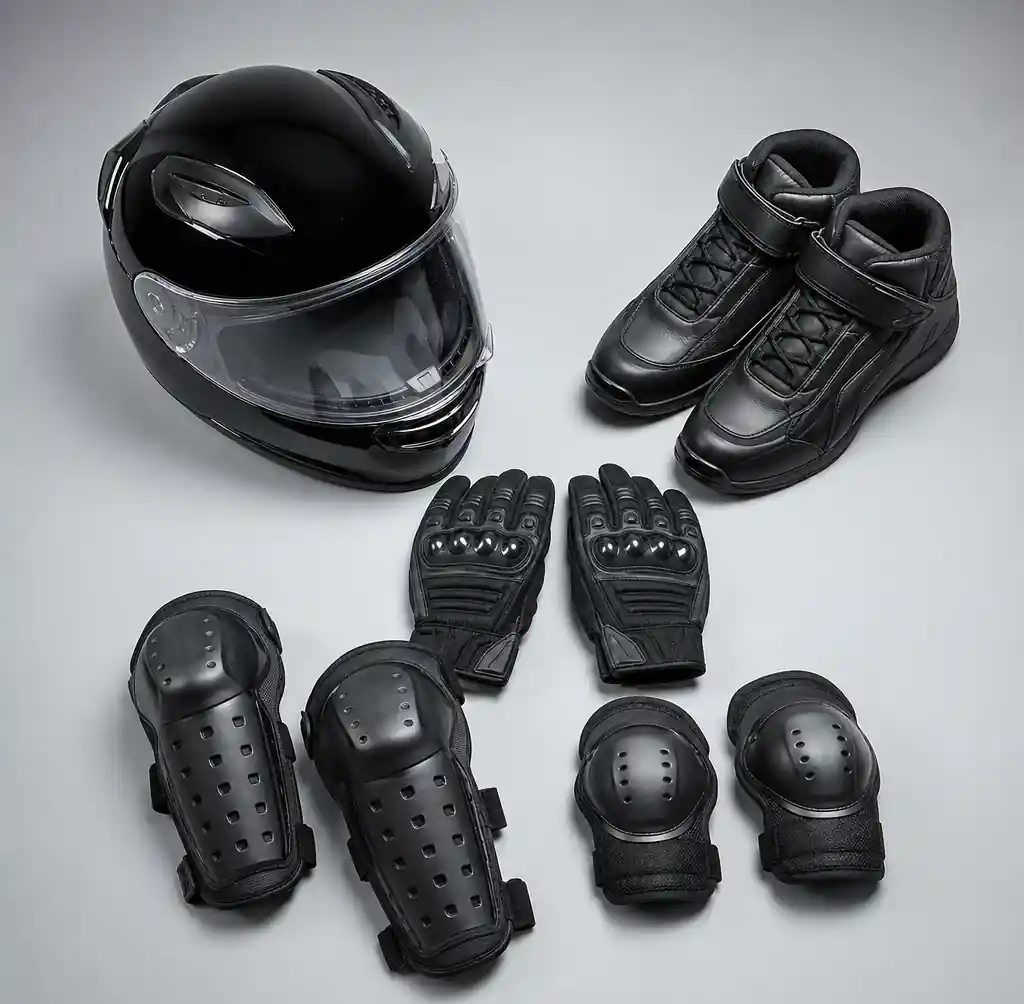 Complete electric scooter safety gear and protective equipment
