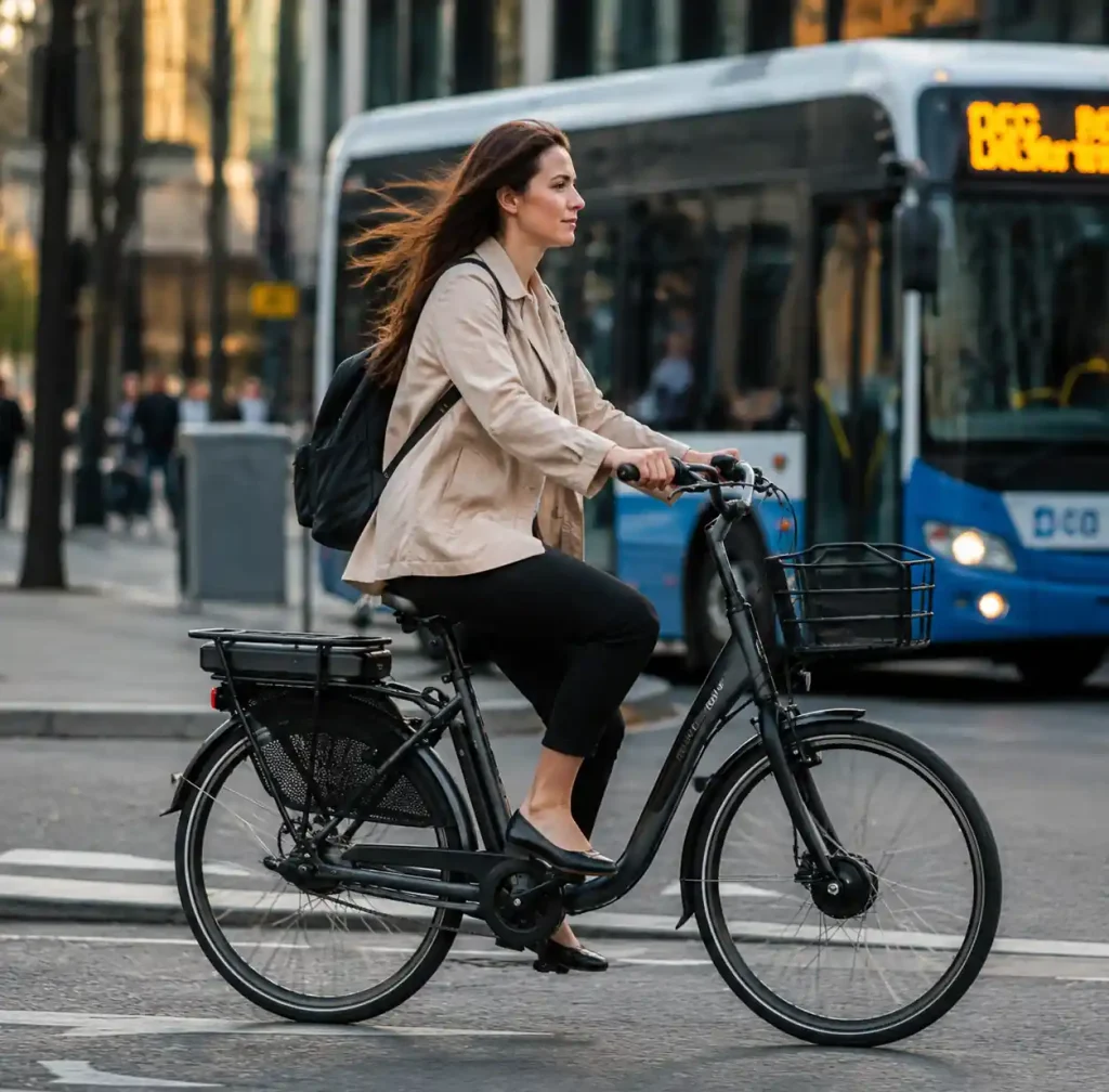 Urban Commuter Riding Budget E-Bike City Street