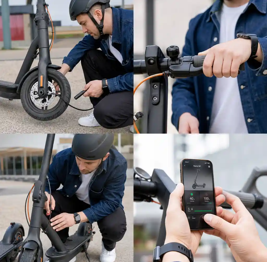 Electric scooter pre-ride safety inspection points